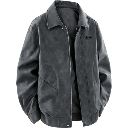 Jeep Vintage Premium Turn-Down Collar High Street Relaxed Feel Distressed Textured Commute Travel Practical Trendy Jacket Men's