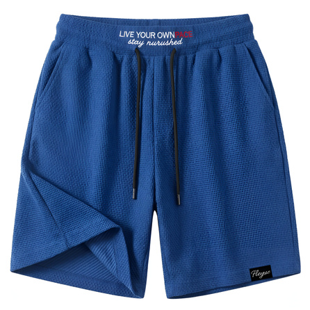 Feiyue Dragon Scale Breathable Ventilated Opaque Men's Summer Plaid Loose Embroidered Athletic Casual Shorts Unisex
