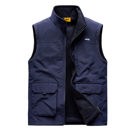 Jeep Functional Style Reversible Multi-Storage Pockets Warm Vest Outdoor Fishing Photography Hiking Camping Travel Wrinkle-Resistant Wear-Resistant Loose Daily Casual Vest Fashion Solid Color Gilet Men's