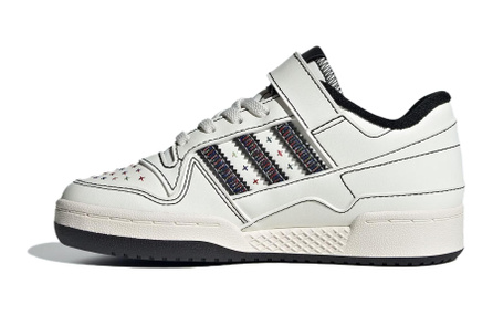 Adidas Originals FORUM LOW C Abrasion Resistant Low Top Kids' Skateboarding Shoes White Black Kids'