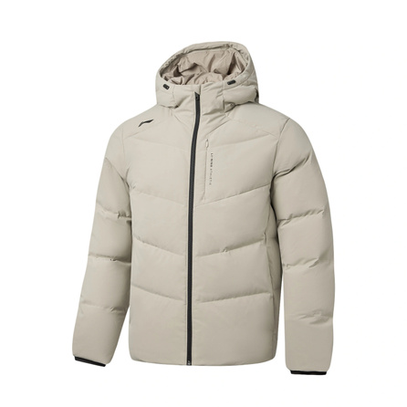 LiNing Comfortable Short Solid Color Hooded Warm Anti-Static Down Jacket Men's