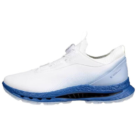 ECCO BIOM C5 Series Calfskin Versatile Round Toe Wear-Resistant Low-Top Golf Shoes Men's White/Blue