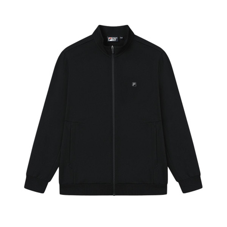 FILA WHITE Series Fashion Casual Knit Long Sleeve Jacket Men's True Black