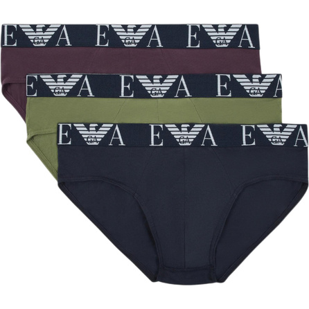 EMPORIO ARMANI Three-pack Of Briefs With Bold Monogram Logo