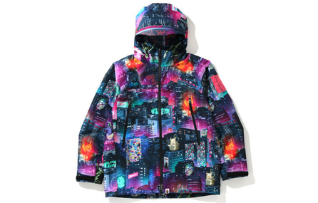 A BATHING APE Neon Tokyo Hoodie Jacket