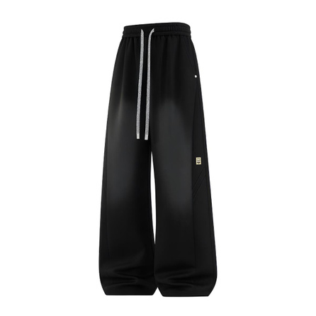 Jeep Xunren High Street Cleanfit Lazy Vibe Washed Faded Breathable Comfortable Fashion Versatile Knit Non-Constricting Waist Elastic Straight Leg Drape Sports Pants Unisex