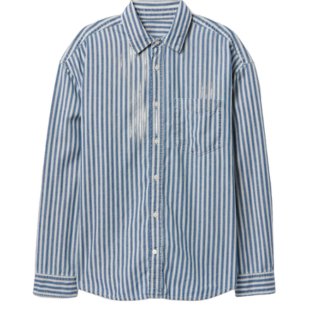 GAP Cotton Commute Stripe Collar Regular Long Sleeve Shirt Men's