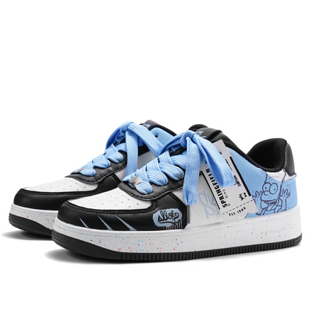 The Simpsons Air Force 1 Graffiti Sketch Comfort Versatile Ins Style Youth Campus Couple Classic Dunk Sport Fashion Casual Patchwork Trend Niche Design Lightweight Breathable Support Height Increase Low-Top Sneakers Unisex