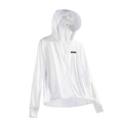 Jeep Casual Series UPF50+ Original Yarn Ice Silk Lightweight Heat Dissipation Skin-Friendly Outdoor Sports Cycling Detachable Brim Mountaineering Hooded Breathable Quick-Dry Cooling Sun Protection Jacket Unisex