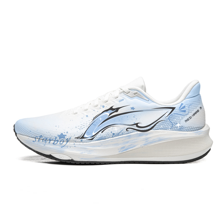 Custom Sneakers LiNing Li-Ning Chitu 9 Personality Trendy Professional Jacquard Cushioned Resilient Wear-Resistant Breathable Low-Top TUFF RB Rubber Outsole Running Shoes Men's Blue White