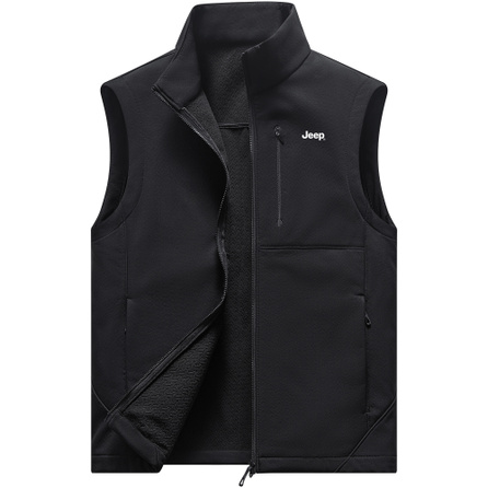 Jeep Mountain Outdoor American High Street Vintage Brand Logo Pattern Design Solid Color Tech Workwear Warm Windproof Comfortable Casual Sports Hiking Fishing Photography Mountaineering Travel Camping Commute Sleeveless Stand Collar Vest Unisex