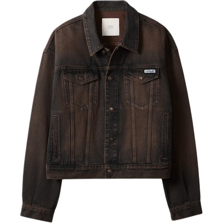 CALVIN KLEIN Jung Kook Collaboration SS26 CKJK Limited Edition Vintage Wash Double Button Pocket CKJX Co-Brand Label Design Distressed Denim Jacket Unisex