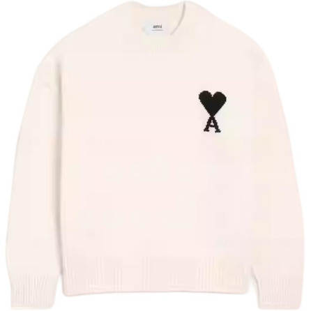 AMIPARIS FW25 Drop Shoulder Sleeve Heart Logo Versatile Crew Neck Long Sleeve Sweater Unisex