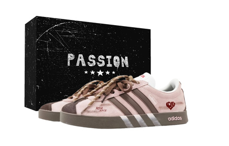 [Custom Sneakers] adidas VL COURT 2.0 Lovers--Gift Box Sweet & Cool Versatile Simple High-End Ballet Style Wear-Resistant Slip-Resistant Low-Top Skate Shoes Unisex Pink
