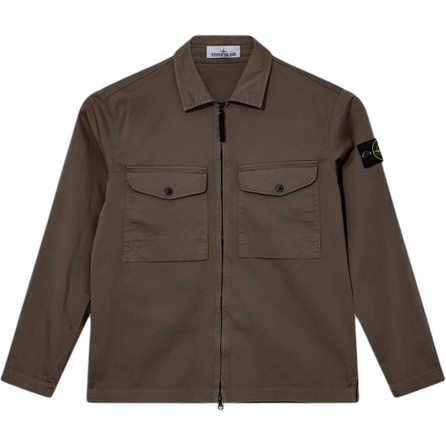 STONE ISLAND Logo Patch Zip-Up Jacket
