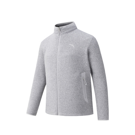 Anta Life Series Comfortable Warm Stand Collar Jacket Men's Chip Grey Heather Grey