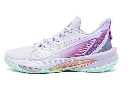 QIAODAN Wind Blade 4 PRO YOUNG Professional Performance Anti-Slip Rebound Low-Top Kids Basketball Shoes Lavender Light Purple