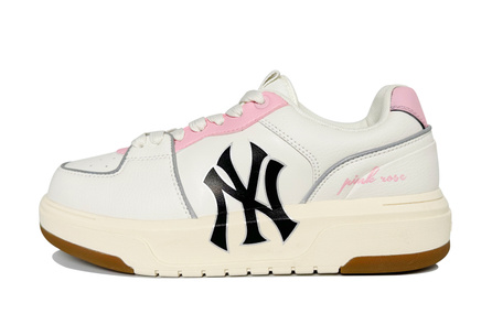 Custom Sneakers MLB Chunky Liner Berry Chocolate Synthetic Leather Cute Style Hand-Painted Color Change High-End Street Casual Versatile Daily Wear-Resistant Slip-Resistant Low-Top Skate Shoes Unisex Pink