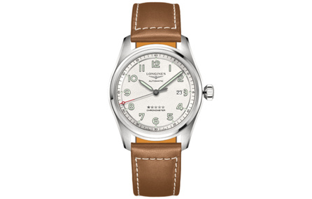 LONGINES Avigator Series Automatic Mechanical Movement 100m Water Resistant Men's Watch Swiss Made 42mm White Dial Stainless Steel Case Leather Strap