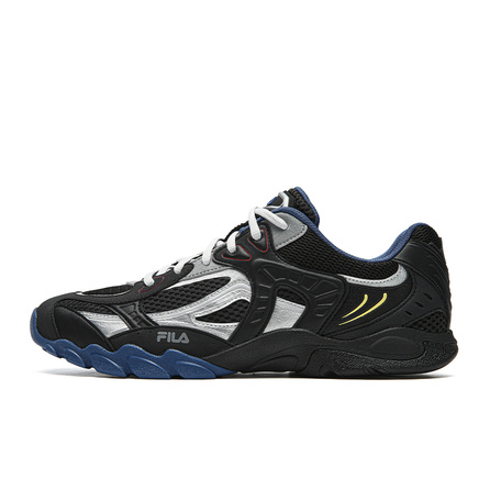 FILA GT-ZERO Fashion Simple Classic Retro Trendy Casual Sports Versatile Comfortable Thin Sole Wear-Resistant Breathable Lightweight Low-Top Dad Shoes Men's Black/Space Silver