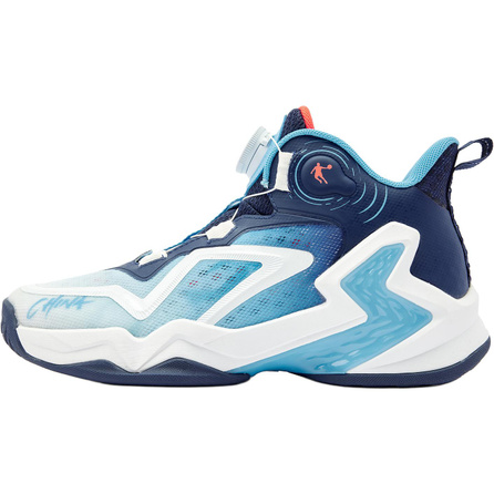 QIAODAN Comfortable Soft Anti-Slip Wear-Resistant High-Top Kids Basketball Shoes QIAODAN White/Deep Blue