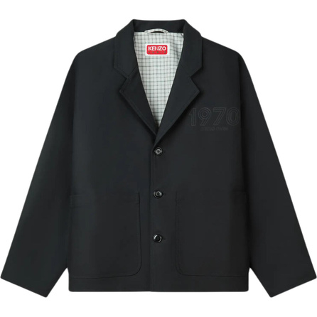 KENZO Cotton Lapel Single-Breasted Logo Long Sleeve Jacket Coat Men's