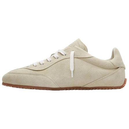 Axel Arigato Daze Runner Suede Round Toe Lace-Up Embossed Logo Low-Top Casual Shoes 0.7cm Men's Beige