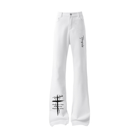 HUANQIU Four-Season Wearable Scimitar Pants Slimming Tall American High-Street Post-Apocalyptic Style Heavy Wash Trendy Loose Casual Mid-Rise Soft Versatile Commuter Solid Color Drape Straight Wide-Leg Simple Basic Stretch Jeans Unisex