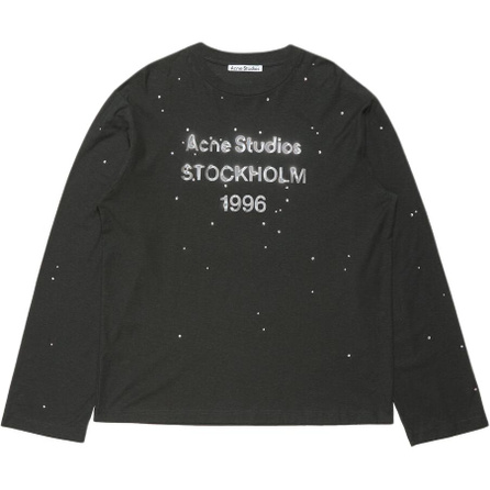 Acne Studios FW25 1996 Series Star & Rhinestone Spray Paint Distressed Vintage Long Sleeve T-Shirt Unisex