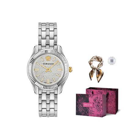 FANSIZHE Modern Password Collection Wrist Watch Quartz Movement Green Dial Unisex Purple Rose Box+Silk Scarf