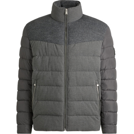 HUGO BOSS Solid Color Zip Casual Jacket Men's Medium Gray