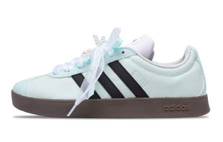 [Custom Sneakers] adidas neo VL Court 2.0 'Salty Lime' Ballet Ribbon Low-Top Sneakers Unisex