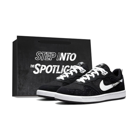 Custom Sneakers Nike SB Alleyoop Stardust Night Sequence Back to School Splatter Gift Companion Fabric Suede Classic Versatile Premium Style Wear-Resistant Lightweight Low-Top Skate Shoes Men's Black White