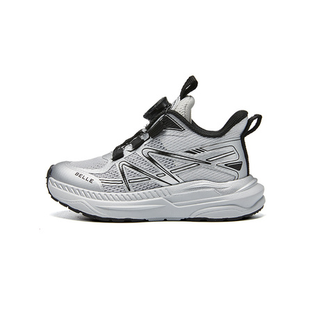 Belle Dial Buckle Comfortable Versatile Campus Training Shoes Lightweight Shock-Absorbing Low-Top Kids Basketball Shoes Light Gray Kids'