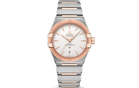 OMEGA Constellation Constellation Watch Automatic Mechanical Movement Calendar Men's Watch Swiss Watch 39mm Silver Dial Stainless Steel Sedna 18K Gold Case Stainless Steel Sedna 18K Gold Bracelet