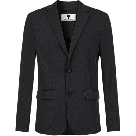 KARL LAGERFELD SS25 Business Daily Party Two-Button Single-Breasted Center Vent Blazer Men's Black