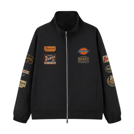 Dickies American High Street Retro Multi-Element Badge Distressed Label Brand LOGO Letter Print Windproof Dirt-Resistant Wrinkle-Resistant Breathable Comfortable Autumn Cleanfit Sports Jacket Loose Drop Shoulder Daily Commute Versatile Jacket Unisex
