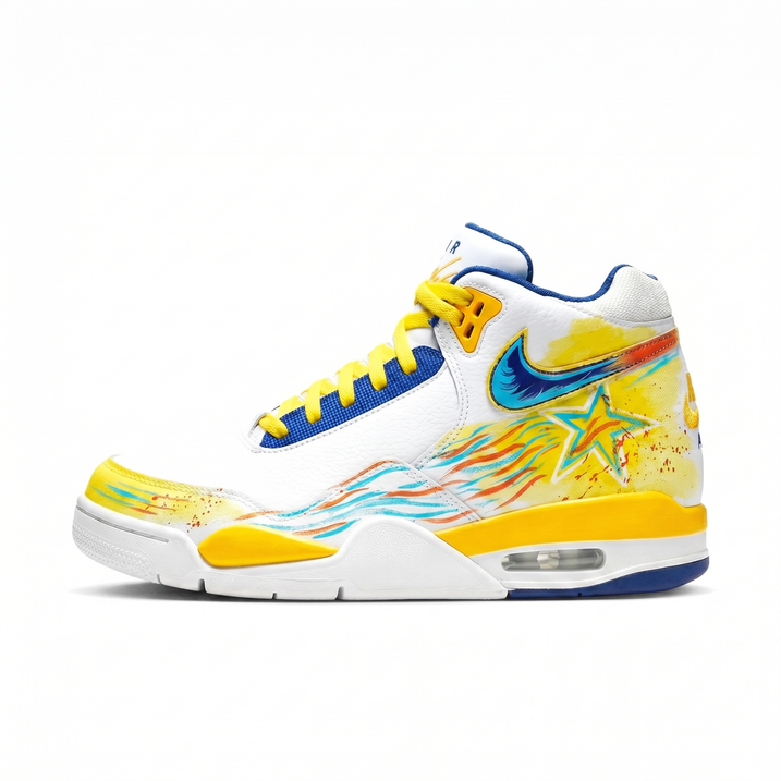 Custom SneakersNike Flight Legacy Boyfriend Versatile Fashion High-Street Cushioning Slip-Resistant Wear-Resistant Waterproof Mid-Top Men's Basketball Shoes Men's Yellow
