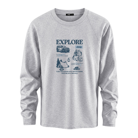 Jeep 100% Pure Cotton Deconstructed Couple Inner Wear Men's Loose Slimming Autumn Men's Top Basketball Drop Shoulder Trendy Versatile High Aesthetic Casual Streetwear Sports American Crew Neck Comfortable Breathable Commute Base Layer T-Shirt Unisex