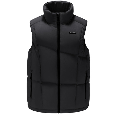 QIE Solid Color Windproof Warm Soft Shell Stand Collar H-Line Down Vest Unisex