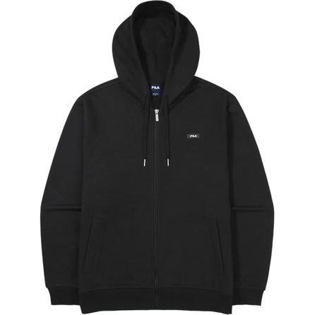 FILA Logo Emblem Hooded Long Sleeve Casual Jacket Unisex Black