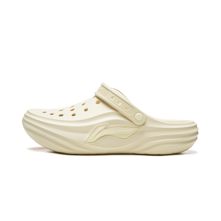 LiNing Soda Simple Summer Casual Comfortable Breathable Shock-Absorbing Bouncy Soft Lightweight Clog Shoes Unisex Cream Yellow