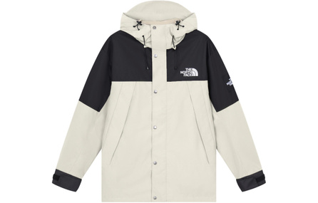 THE NORTH FACE Color-Block Logo Embroidered Hooded Jacket Unisex Beige