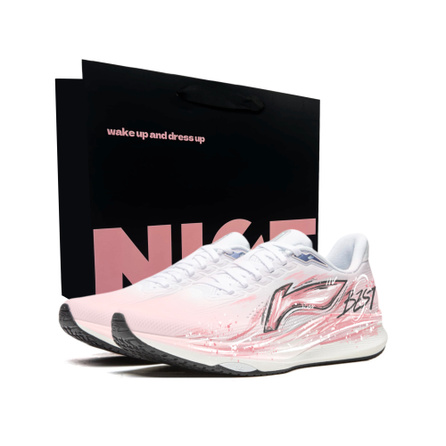 [Custom Sneakers] LiNing Chitu 9 Rosy Glow Undefined Gift Bag Edition Hand-Painted Graffiti Campus Outdoor Fresh Cushioning Wear-Resistant Non-Slip Low-Top Physical Test Exam Running Shoes Unisex Pink