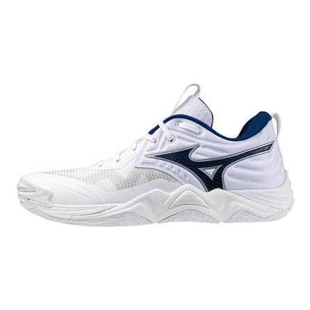 Mizuno WAVE MOMENTUM ELITE Synthetic Leather Trendy Fashion Casual Classic Low-Top Training Shoes Unisex Navy Blue