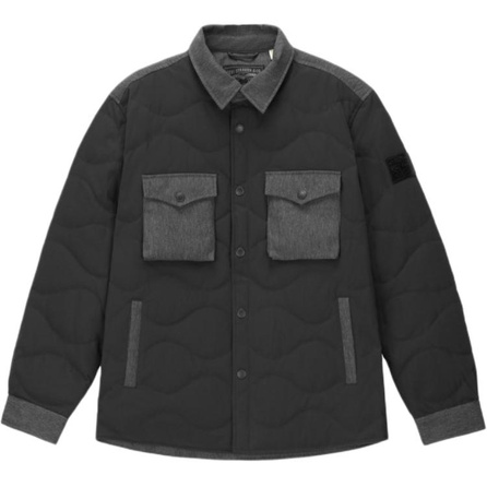 Levi's Loose Fashion Lapel Casual Down Jacket Men's Blue Black Color Block