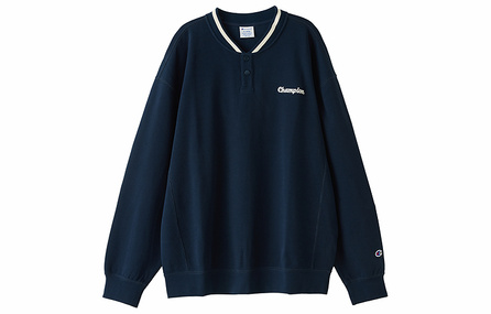 Champion FW26 AUTHENTIC Series Trendy Fashion Retro Sporty Ribbed Henley Neck Waffle Half-Placket Sweatshirt Unisex