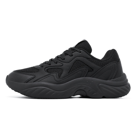 Peak Taichi 8.0 Mesh Height-Boosting Versatile Casual Trendy All-Season Shoes Cushioning Wear-Resistant Non-Slip Low-Top Dad Shoes Unisex All Black