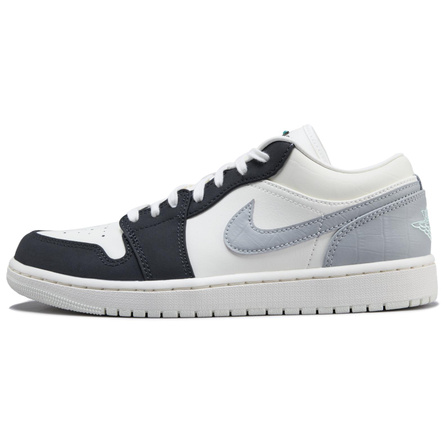 Jordan Air Jordan 1 Abrasion Resistant Low Top Vintage Basketball Shoes Men's White Gray Black