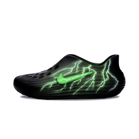 [Custom Shoes] Nike ReactX Rejuven8 Green Flash Hand-Painted Neon Trendy Versatile Simple Comfortable Clogs Unisex Black Green